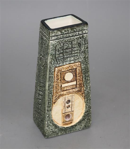 A Troika coffin vase, by Averil Bennett, 1970s, height 17.5cm